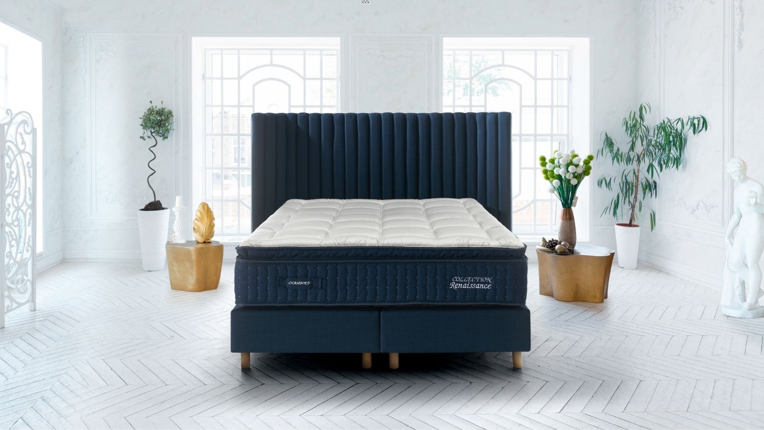 Slider Ensemble Renaissance Matelas Chambord – Sommier Tapissier Déco (Tissu S.3) (image 1)