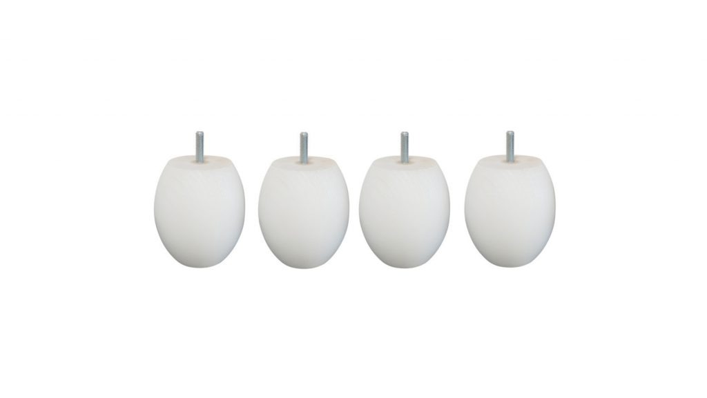 Slider Pieds Boule Laqué Blanc 9.5 cm (image 1)