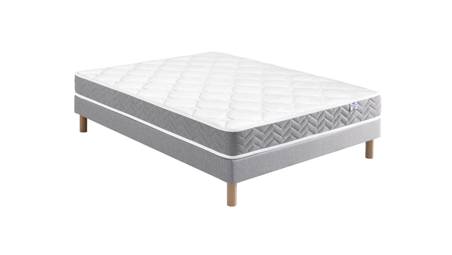 Lightbox Ensemble Expert Litier Matelas Expert 42 – Sommier Tapissier Déco Lattes Recouvertes (image 1)