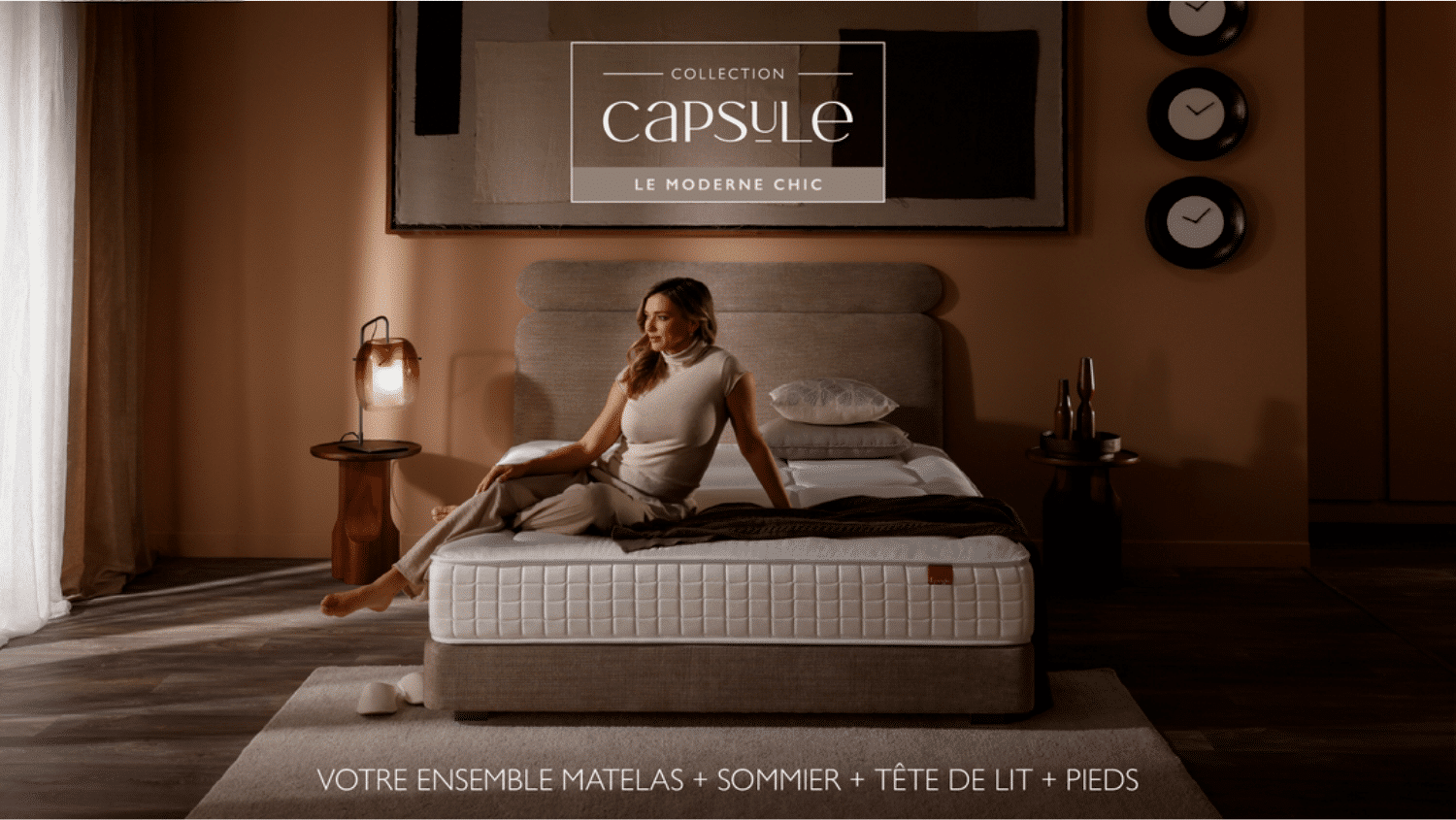 Lightbox Pack Capsule Epéda Moderne Chic – (Matelas – Sommier – Pieds – Tête de Lit) (image 1)