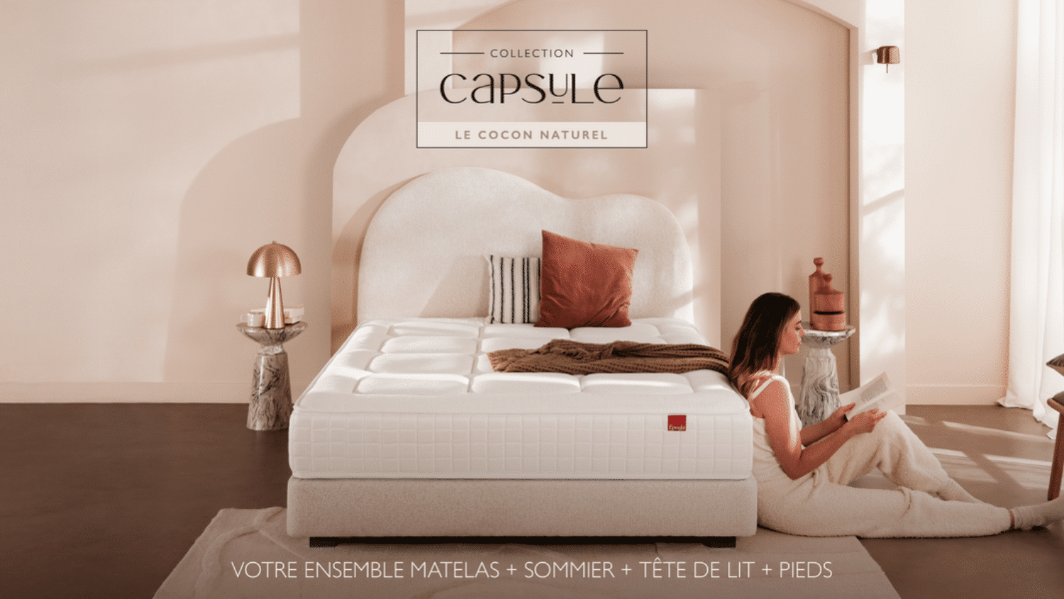 Lightbox Pack Capsule Epéda Cocon Naturel – (Matelas – Sommier – Pieds – Tête de Lit) (image 1)